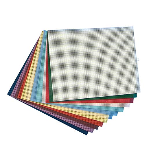 S&S Worldwide Plastic Canvas Sheets 10-1/2"x13-1/2 - Assorted (pack of 12)