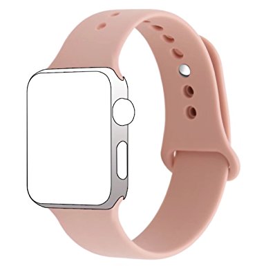 Hailan Band for Apple Watch Series 1 Series 2,New Design Soft Durable Sport Silicone Replacement Wrist Strap for iWatch,42mm,Vintagerose