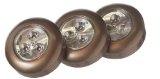 Fulcrum 30010-307 LED Battery-Operated Stick-On Tap Light Bronze 3-Pack