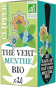 Clipper Natural, Fair and Delicious - Thé Vert Bio Menthe - Marrakech - Issu du Commerce Équitable - 20 sachets de Thé Bio - 1 paquet