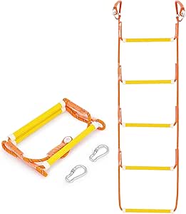 Boat Rope Ladder, 5 Step - Heavy-Duty Polyester with 400Lbs Max Load, 14mm Reinforced Line & Sturdy Resin Steps - Perfect for Inflatables, Kayaks, Motorboats & Canoeing-Outdoor Water Sports Accessory