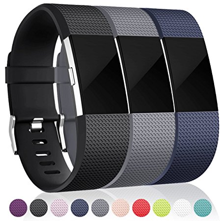 Maledan Replacement Bands for Fitbit Charge 2, 3 Pack