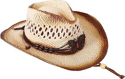 D Diana Dickson Kid's Straw Cowboy Hat w/Hat Band,Brown Butterfly Cowgirl Hat for Girls
