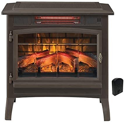 Duraflame Electric Infrared Quartz Fireplace Stove with 3D Flame Effect, Bronze & Crackler