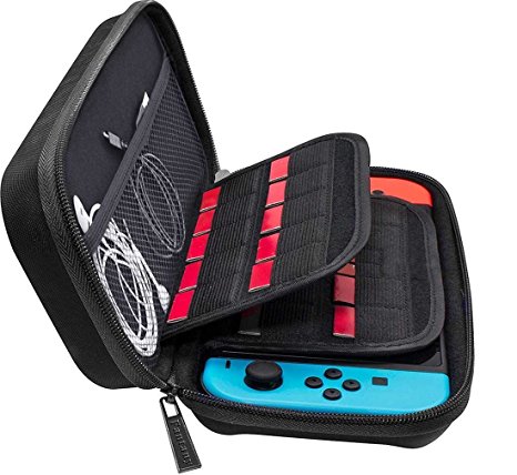 (20 Cartridge) Nintendo Switch Hard Carrying Case, Switch Games Deluxe Hardshell Protective Travel Storage Bag with 20 Game Cart Slots and Soft Inner Padding Design Carry Case