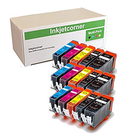 Inkjetcorner 15 Pack Compatible Ink Cartridge Replacement for PGI-225 CLI-226 MG5320 MG5220 MG5120 MX882 MX892 iX4820 iP4920 (3 Big Black 3 Small black 3 Cyan 3 Magenta 3 Yellow)