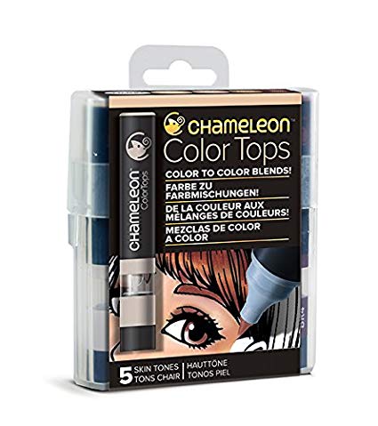 Chameleon Art Products, Skin Tones, Color Tops, Quick and Easy Blending - Set of 5