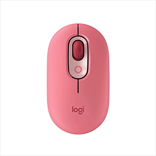 Logitech POP Mouse, Wireless Mouse with Customizable Emojis, SilentTouch Technology, Precision/Speed Scroll, Compact Design, Bluetooth, USB, Multi-Device, OS Compatible - Heartbreaker Rose