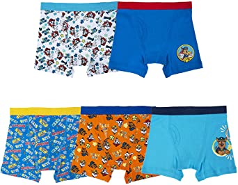 Nickelodeon Toddler Boys' Paw Patrol 5 Pack Boxer Brief, Assorted Prints, 2T/3T