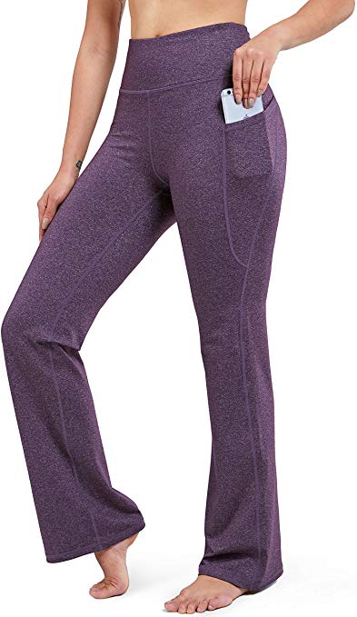 28"/30"/32"/34" Inseam Women's Bootcut Yoga Pants Long Bootleg High-Waisted Flare Pants with Pockets