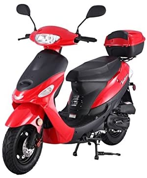 TAO TAO Brand New Gas 49cc Moped Scooter w/ Rear Mounted Storage Trunk - Black Color