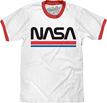 Tee Luv NASA Shirt - Classic NASA Worm Logo Ringer T-Shirt