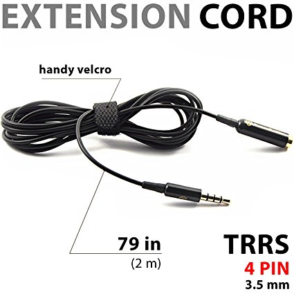 3.5 mm Audio Cable Extension - Audio Extension Cable 6 ft - Male to Female Cable - TRRS Extension Cable - Audio Jack Extension Cord - 3.5mm AUX Cable Extension - Microphone Headphone Extension Cable