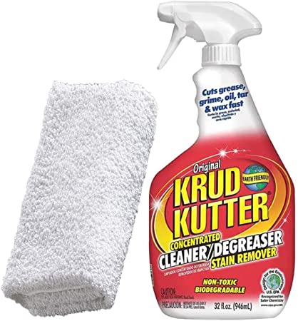 Krud Kutter Cleaner Spray   Daley Mint Cloth | Instant Stain Remover, All Purpose Home Cleaning Kit - KK326, 32oz