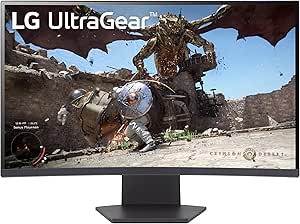 LG 27GS60QC-B UltraGear 27 inch QHD (2560x1440) 180Hz 1ms Curved Gaming Monitor 1000R AMD FreeSync HDR10 HDMIx2 DisplayPort Borderless Design Black Stabilizer DAS Crosshair FPS Counter Black