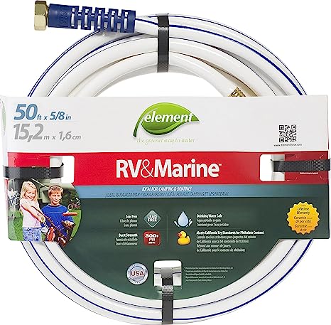 Swan Products ELMRV58050 Element RV & Marine Camping and Boating Water Hose 50' x 5/8", White