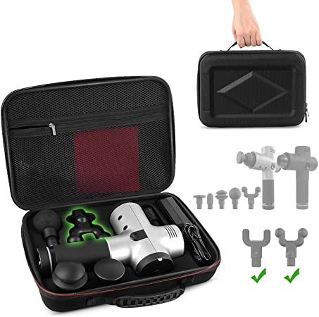 Carry Case for Hyperice Hypervolt with 5 Attachment Slots Fit 2020 Hypervolt and Hypervolt Plus Percussion Massage Gun Device Hard Shell Shockproof Lightweight Portable Storage Bag(Case Only)