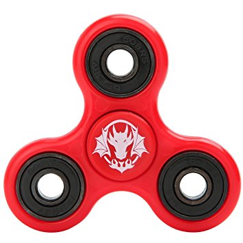 Tri-Spinner Fidget Toy Hybrid Ceramic Bearing Stress Reducer for ADD ADHD Anxiety and Autism Adult Children (Red Black)