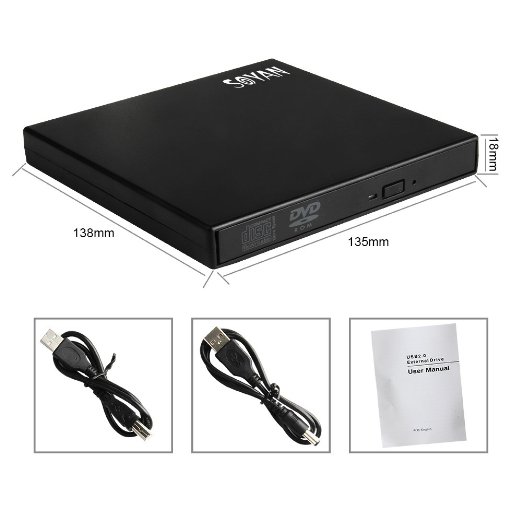 SOYAN Slim Portable USB 20 External Optical CD-RWDVD Combo DriveBack