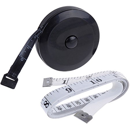 Rovtop 60 Inch 1.5 Meter Black Soft Tape Measure Set (2 Pack)