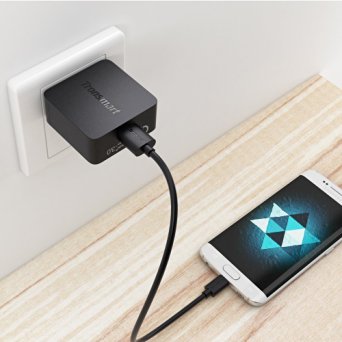 Micromax Canvas Turbo Mini QUICK CHARGE 3.0 25W Wall Charging Kit with 6ft Micro-USB Cable! [Qualcomm Certified / 110-240v / 82 Voltages)