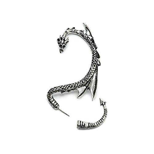 Silver Phantom Jewelry Women's Silvertone Dragon Ear Cuff Wrap Earring Gothic Jewelry