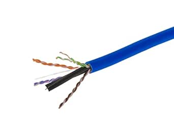 Monoprice Cat6 Plenum Bulk Cable - UL, Solid, 550MHz, UTP, CMP, Bare Copper, 10G, 23AWG (TAA) for Server Applications, Cloud Computing, Video Surveillance, 500 Feet, Blue