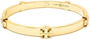 Tory Burch Women's Classic Logo Hinged Bangle Bracelet