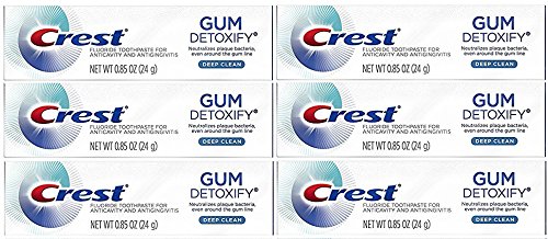 Crest Gum Detoxify Toothpaste, Deep Clean, Travel Size, 6 Pack Each 0.85 oz (24g)