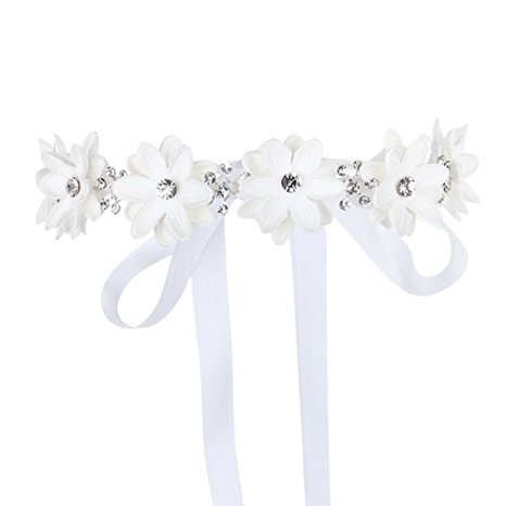 FAYBOX Flower Girls Elegant Headband Wedding Floral Hairbands Accessories