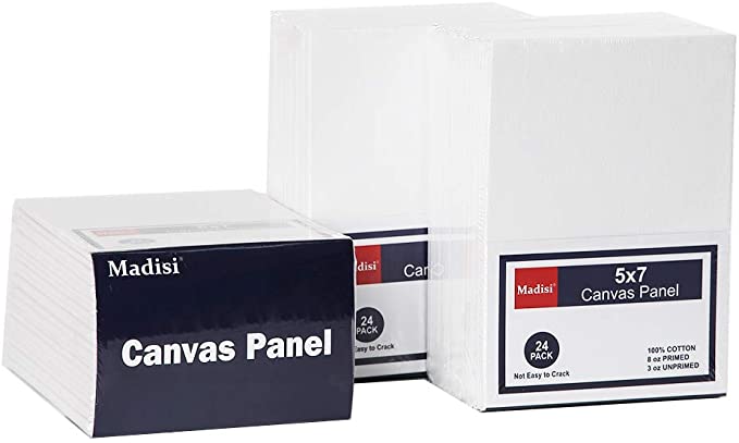 Madisi Painting Canvas Panels 72 Pack, 5X7, Classroom Value Pack Art Canvas