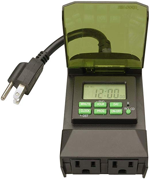 Woods 50014WD Outdoor 7-Day Digital Plug-In Timer, 2 Grounded Outlets