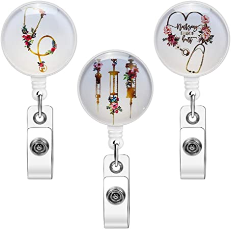  Soleebee 1 Pack Nurse Badge Reel, 24'' Retractable