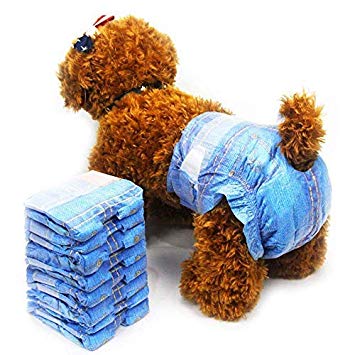 Pet Soft Dog Diapers Female - Diapers Cowboy-Style for Cute Girl Small Dogs Cats Puppies, Disposable Pet Diapers XS, S, M