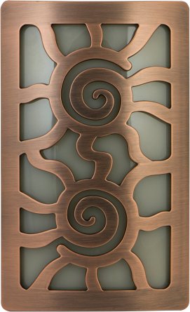 GE 12205 Night Light with LED Light Sensing Coverlite, Aztec Sun Faux Bronze