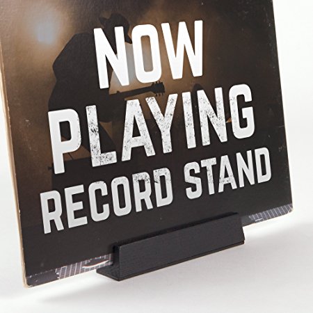 Now Playing Vinyl Record Album Cover Display Stand in Black