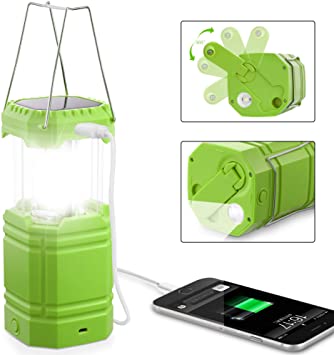 Hand Crank Flashlight,3000mAh DC 5V/Battery/Solar Powered Lantern Flashlight,Camping Lantern with Rechargeable Flashlights Lamps,USB Charger,Emergency Survival Kits Lights for Storm Home Power Failure