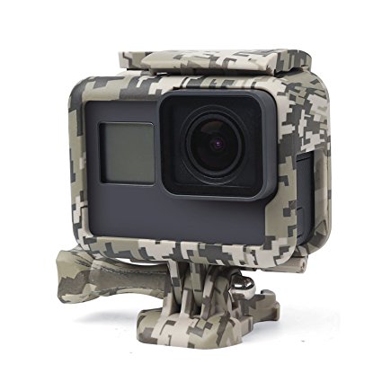 SHOOT Camouflage Gray Protective Frame Mount Stand Housing Case For GoPro HERO 6/5 Side Open Mount Shell Cover for Go Pro Hero 5 Action Camera Accessories