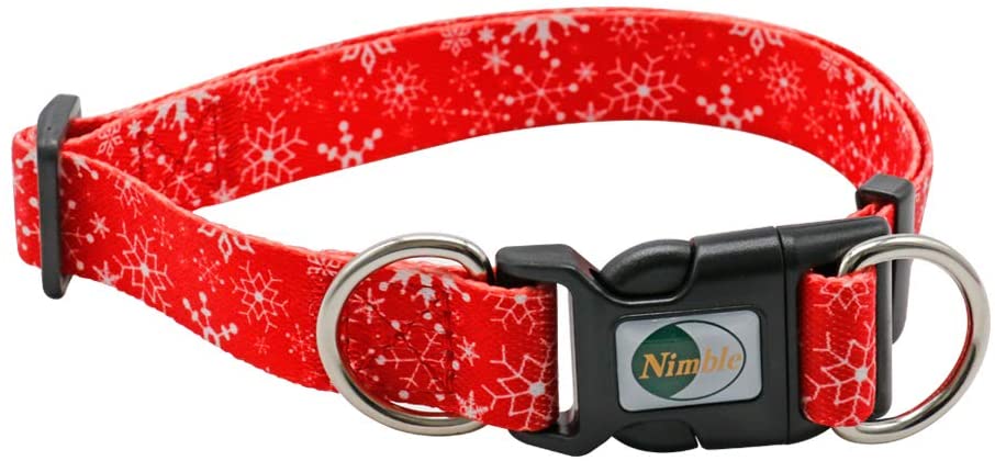 NIMBLE Christmas Dog Collar Adjustable Soft Comfortable 8 Patterns Holiday Dog Collars for Small Medium and Large Dogs