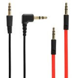 Chromo Inc 2x Pack 35mm Auxiliary Cable 1 Black Angled and 1 Red Flat Audio Music Aux NEW