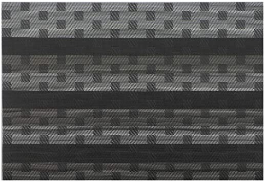 Gugrida Black Placemats 6pcs Heat-Resistant Placemats Stain Resistant Anti-Skid Washable PVC Table Mats Woven Vinyl Placemats