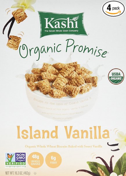 Kashi Organic Cereal, Island Vanilla, 16.3-Ounce Boxes (Pack of 4)