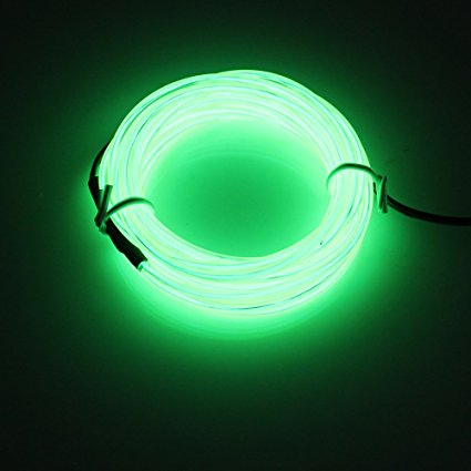 Lerway 5M Rope LED Light Strip EL Wire Cable for Festival Day Thanksgiving Day Christmas Day New Year Birthday Party Light (Light Green)