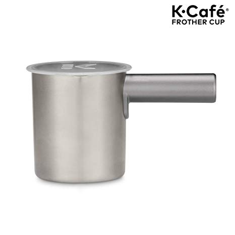 Keurig K-Café Milk Frother, Works with all Dairy and Non-Dairy Milk, Hot and Cold Frothing, Compatible with Keurig K-Café Coffee Makers Only, Nickel