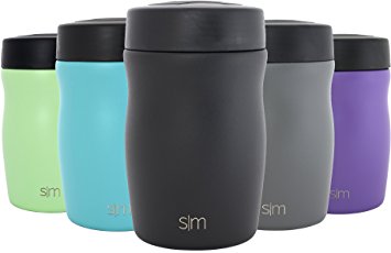 Simple Modern 12oz Rover Food Jar - Kids Vacuum Instulated 18/8 Stainless Steel Lunch Box Baby Food Storage Container - Hydro Thermos Flask - Midnight Black
