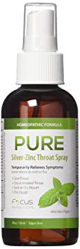 Focus Nutrition, Pure Silver-Zinc, Mild Mint Flavored, Throat Spray - 4 oz