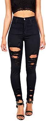 Vibrant Women's Juniors High Rise Jeans w Heavy Distressing