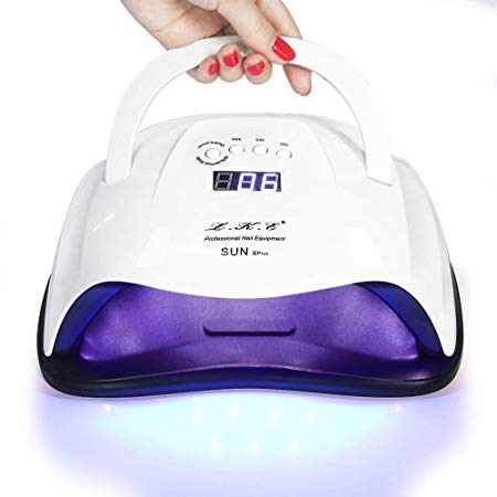 64W LED UV Lamps for Gel Nail Dryer Smart Sensor Nail Curing Light10/30/60/90s Time Easy to Carry(White)