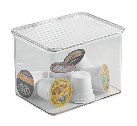 mDesign Kitchen, Pantry, Refrigerator, Freezer Storage Container with Hinged Lid - 2.25-Quart, Clear