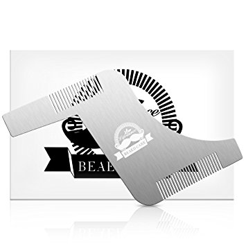 Beard Shaping Tool, All in 1 Stainless Beard Comb Kit Template Symmetric Mustache Grooming Styling Stencil